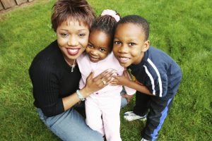 Black woman with kids